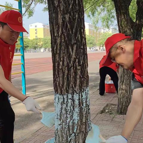 党建引领 共庆七一|鸡西市第四中学七一系列活动之“绿意盎然，护树有我”义务护树活动