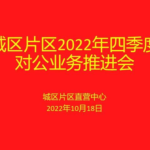 城区片区召开2023年上半年对公业务推进会