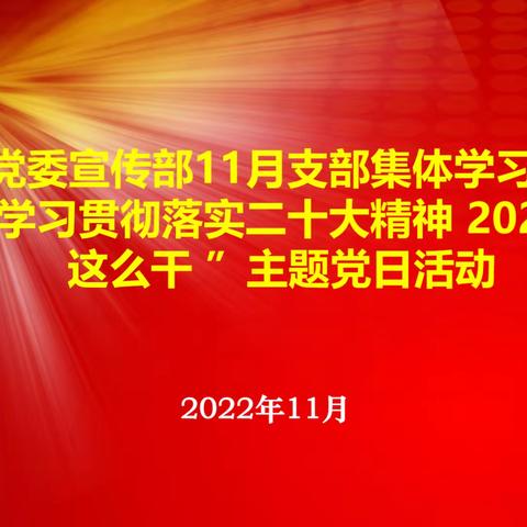 抓学习  强落实  促发展 ——党委宣传部党支部召开专题学习会