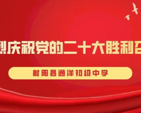 奋进新征程  建功新时代，庆祝党二十大胜利召开——射阳县通洋初级中学