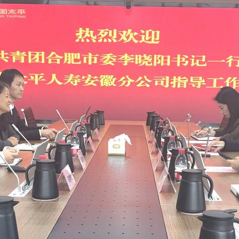共青团合肥市委副书记李晓阳一行调研太平人寿安徽分公司团青工作