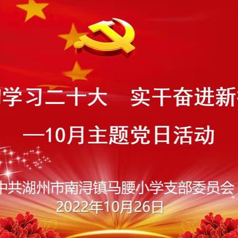 贯彻学习二十大  实干奋进新征程 —马腰小学党支部开展10月份主题党日活动