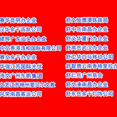 万坊村长岗岭舒氏第十四届迎谱庆典 赞助名单