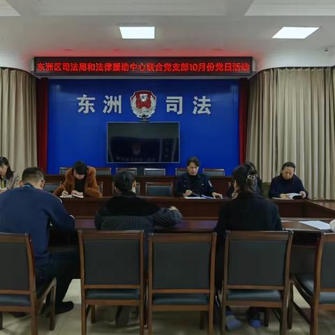 东洲区司法局和法律援助中心联合党支部开展10月份主题党日活动