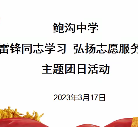 鲍沟中学开展 “向雷锋同志学习 弘扬志愿服务精神” 主题团日活动