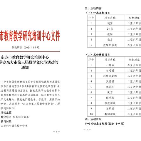 感受数学魅力 发展核心素养——东方市第三届数学文化节竞赛活动纪实