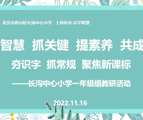 “聚智慧 抓关键 提素养 共成长”之四 骨干引领 聚焦课堂 ——长沟中心小学一年级组教研活动