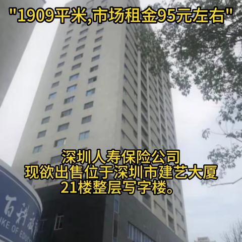 深圳人寿保险公司的位于深圳市福田建艺大厦21楼整层写字楼 #华致信地产#福田建艺大厦写字楼#深圳福田