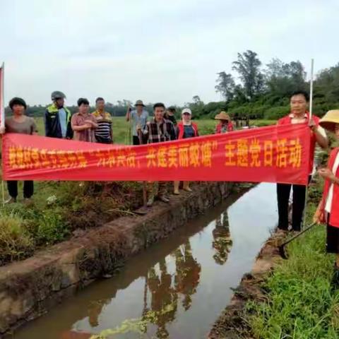 蛟塘村党总支部开展七月份“六水共治”主题党日活动