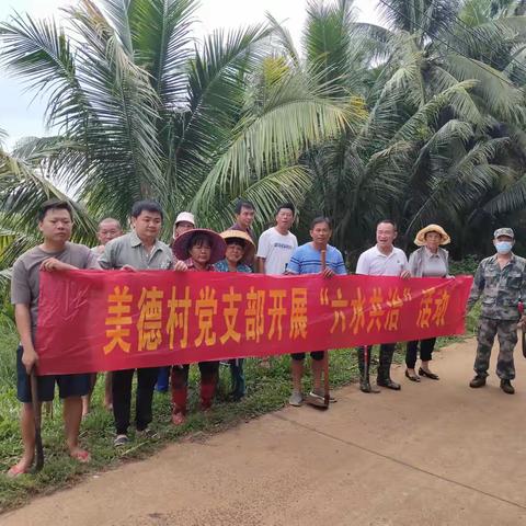 美德村委会开展党建引领 全民参与“六水共治”主题党日活动