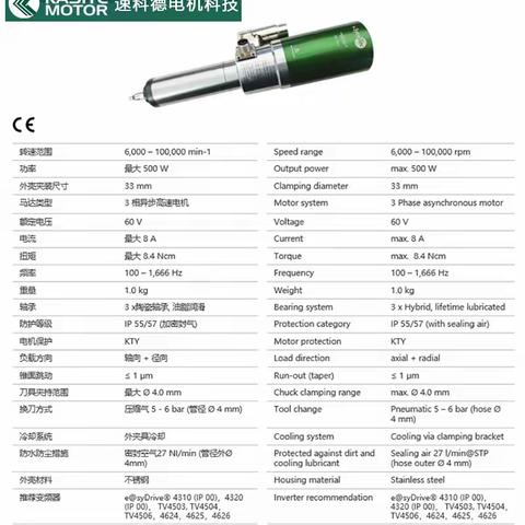 高精度分板机主轴4033AC气动自动换刀的优势特点