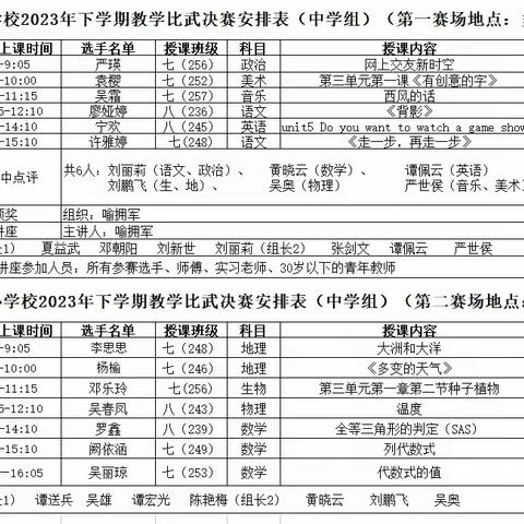 教学比武展风采，以评促研共成长——安化县清塘铺镇中心学校2023年下学期教学比武决赛（中学组）