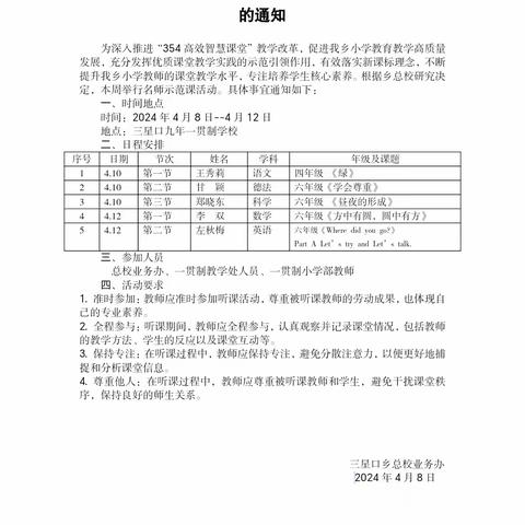 名师示范绽芳华 共研互学促成长 ---三星口乡总校名师示范课活动纪实