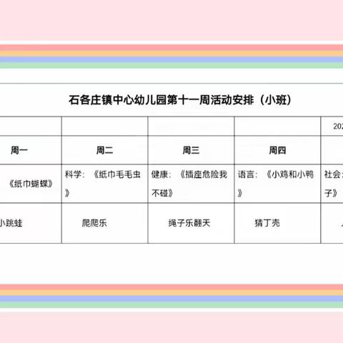 石各庄镇中心幼儿园空中小课堂活动——小班组（11.28-12.2））