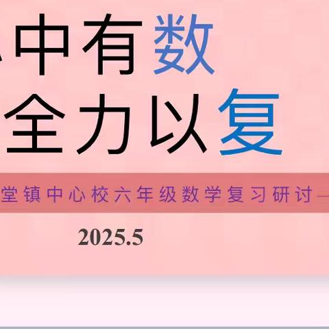 心中有“数” 全力以“复”——苟堂镇中心校六年级数学组复习教研活动