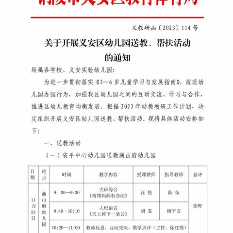 送教促交流  互助共成长——老洲中心幼儿园送教福安家园幼儿园观摩研讨活动