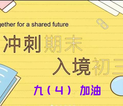 居家学习，“疫”样风采，“疫”路同行，冲刺期末，九（4）班云板报