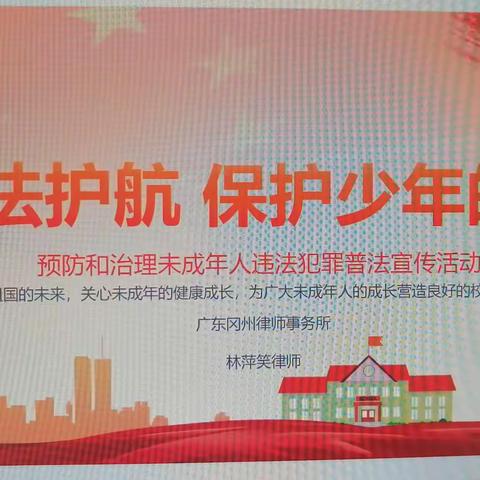 以法护航 保护少年的你 ——预防和治理未成年人违法犯罪普法宣传活动