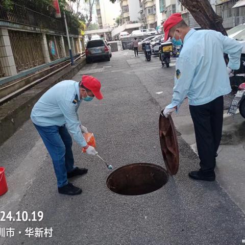 【福田爱卫】华强北街道：2024年10月19日，日常组织病媒生物防治工作。控制四害密度，为降低登革热