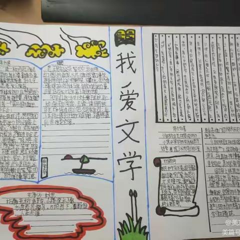 以书会友，以“报”传情——五中2207班，2208班“我爱文学”手抄报作品展