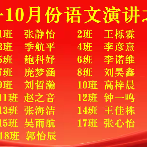 以言逐光，昌乐一中初中部10月份“演讲之星”