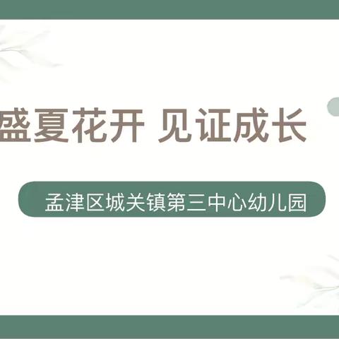 花开盛夏，收获成长——孟津区城关镇第三中心幼儿园期末汇报