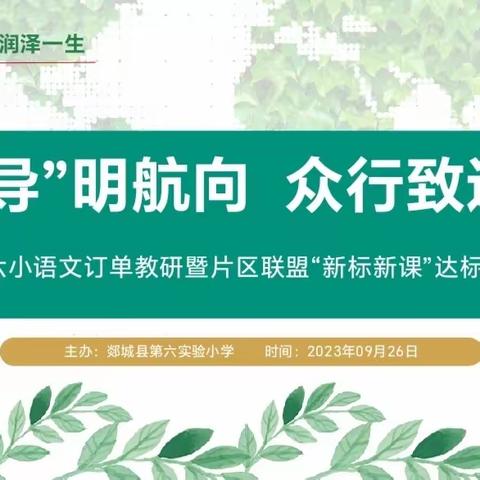 新标新课明航向 共谋教研启新程——郯城县第六实验小学片区联盟语文教学研讨课暨“新标新课”达标课活动