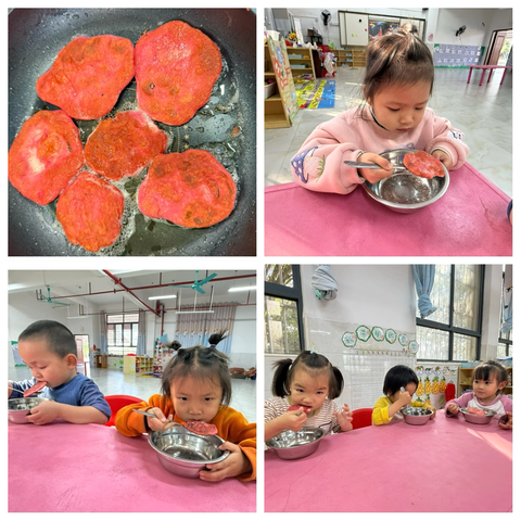 火龙果饼—上思县叫安镇中心幼儿园那荡分园小班食育课