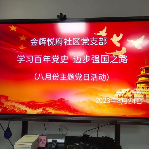 党建+学习百年党史·迈步强国之路——金辉悦府社区党支部组织开展八月份主题党日活动