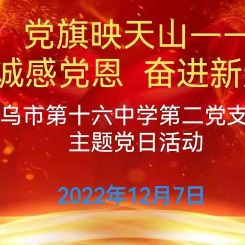 忠诚感恩党 奋进新起点——第十六中学第二党支部“党旗映天山”主题党日活动