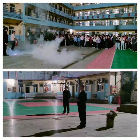 ——郏县培英学校开展夜间消防演练