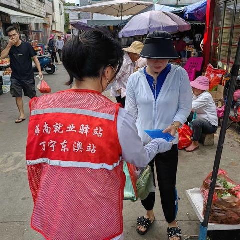 海南就业驿站-万宁东澳站开展就业政策宣传活动