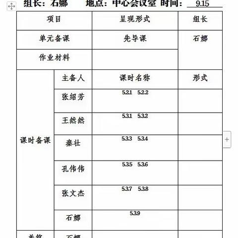 保太镇五年级数学集备活动