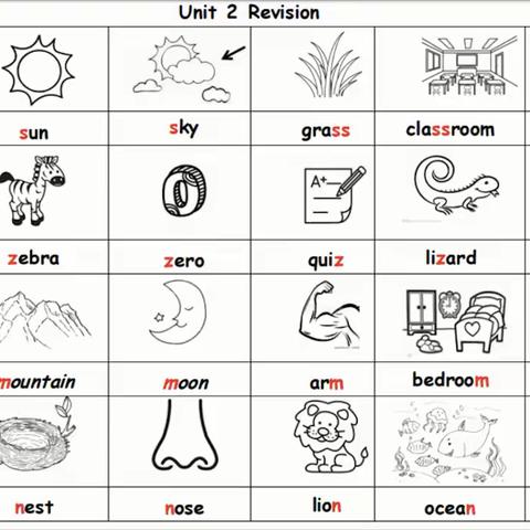 The13th Weekly Assignment of Grade One 一年级英语第13周快乐学习单