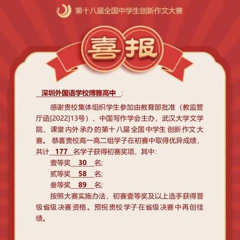 【博雅荣耀】深外博雅高中荣耀榜（25-02期）