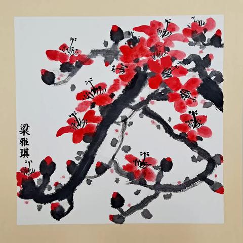 2月28日小北路小学国画课，木棉花