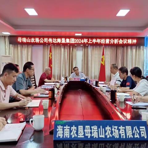 母瑞山农场公司传达学习海垦集团2024年上半年经营分析会议精神