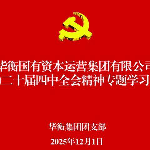 学全会精神立青春之志——华衡集团团支部组织开展党的二十届四中全会精神专题学习活动