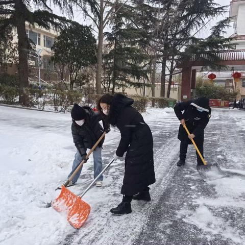 闻雪而动——千佛山街道退役军人志愿者服务队开展清雪除冰活动