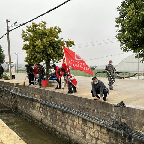 大营街街道赵桅社区开展2022“党建+河长制”冬季清河行动