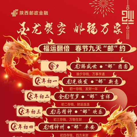 西安邮政金融“福运翻倍 春节“邮”约”春节活动特辑（除夕）