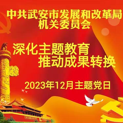 深化主题教育、推动成果转化‖发改局机关党委12月主题党日