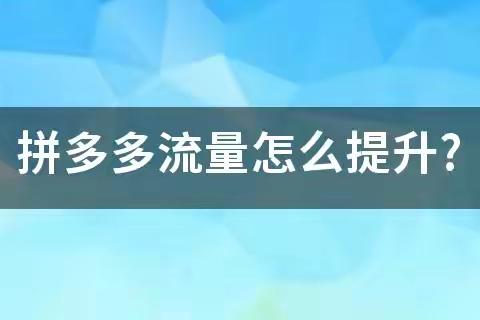 为什么拼多多新店没流量?流量来源有哪些?拼多多店铺如何把握流量红利