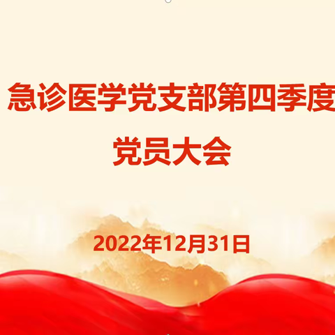 中共丽水市中心医院急诊医学党支部召开党员大会