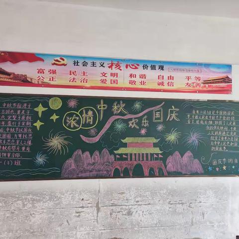 固城小学国庆主题黑板报展示