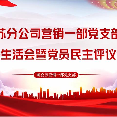 阿克苏分公司营销一部党支部召开组织生活会暨党员民主评议大会