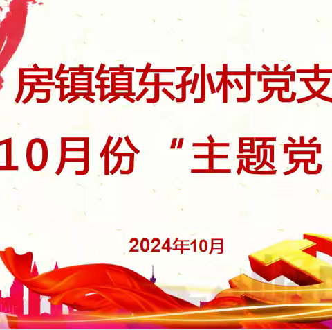 房镇镇东孙村党支部开展2024年10月份“学榜样 争先锋”的主题党日