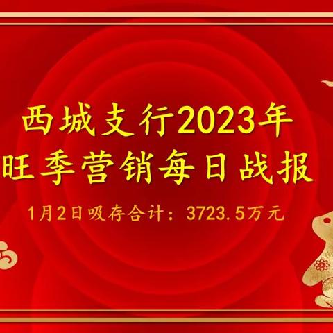 银川西城支行2023年每日战报（1月2日）