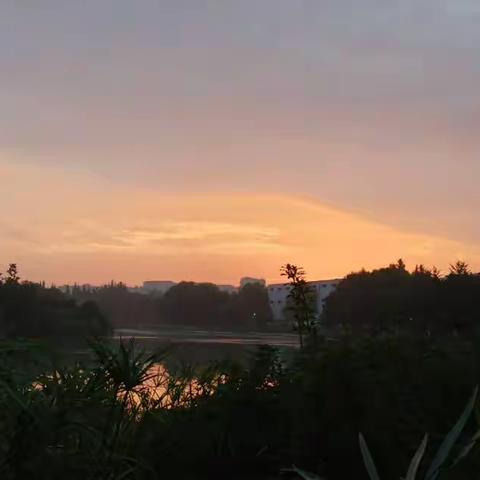 平湖日出霞染天际