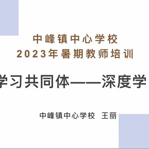 以“培”助长，“充电”蓄力——中峰镇中心学校开展“学习共同体，走向深度学习”主题培训